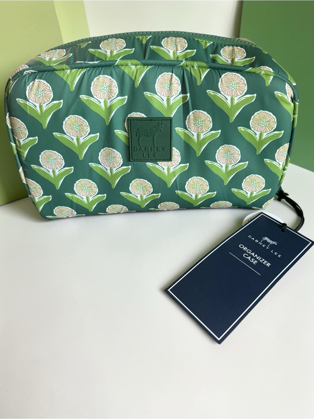 Dabney Lee Green Floral Cosmetic Pouch NWT